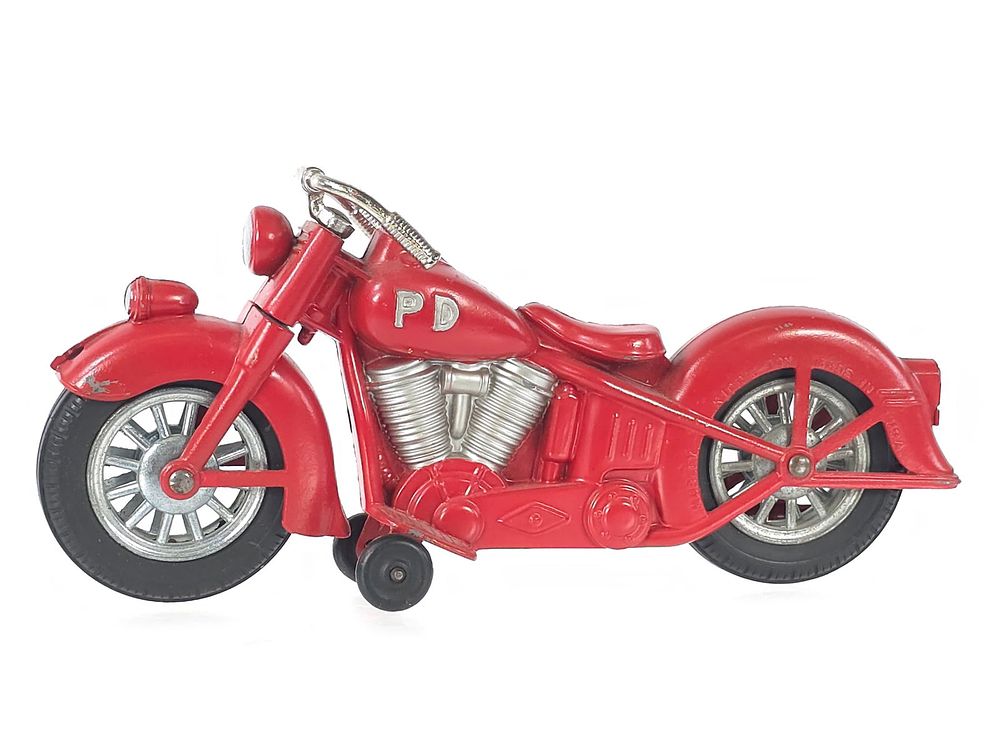 Lot 178: Hubley Toys P.D. Motorcycle in Red