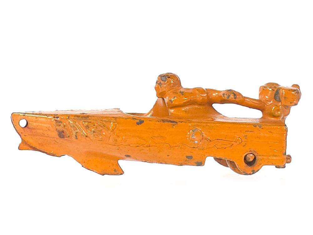 Lot 185: Orange Hubley Baby Speedboat Cast Iron