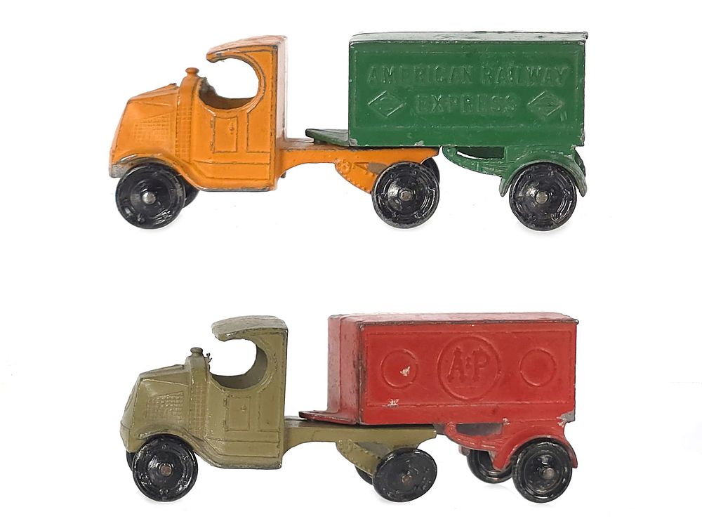 Lot 187: Tootsietoy A&P and Diecast American Railway Mack Trucks