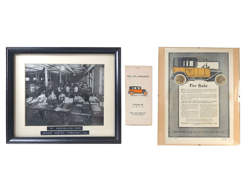 Lot 211: (3) Arcade Assemblers 1940 Yellow Cab Book 1921 Cab Ephemera Lot