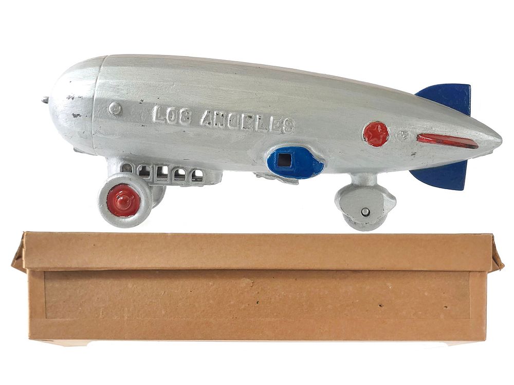 Lot 218: Dent Toys Los Angeles Cast Iron Blimp with Box Zeppelin
