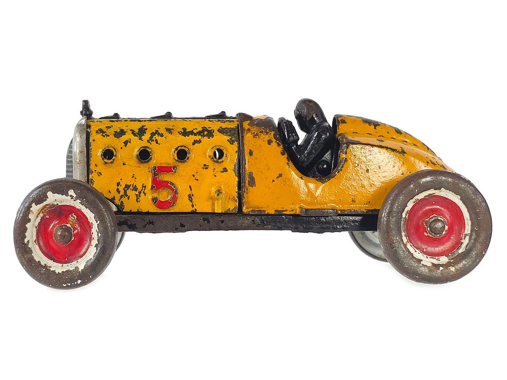 Lot 231: Yellow Hubley No. 5 Original Porthole Race Car