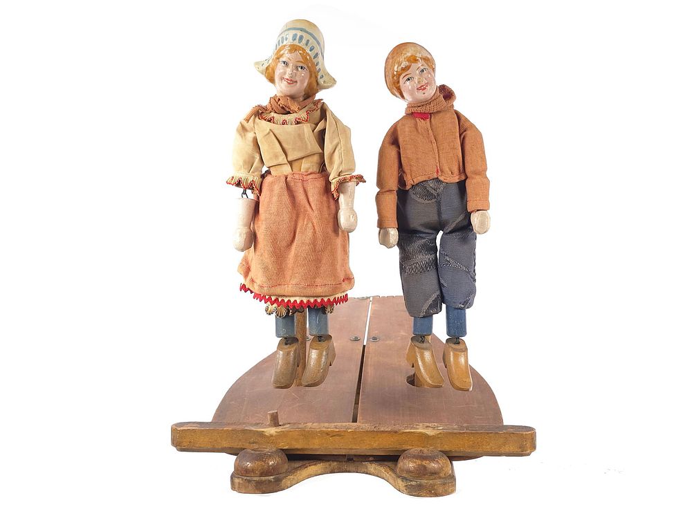 Lot 238: Schoenhut Jolly Jiggers Dutch Children Dancing Dolls