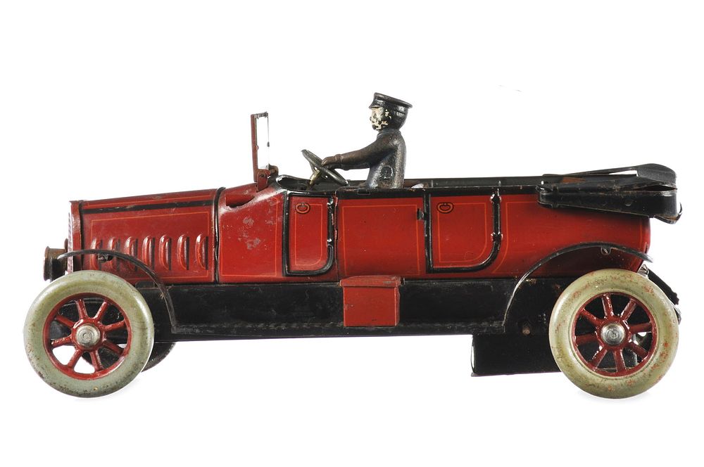 Lot 247: Distler 1925 Red Touring Car Tin Clockwork Windup