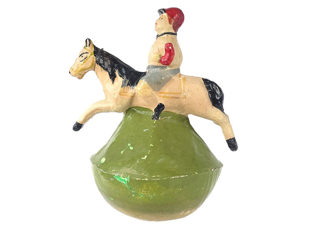 Lot 261: Beautiful German Horse & Jockey Roly Poly Toy