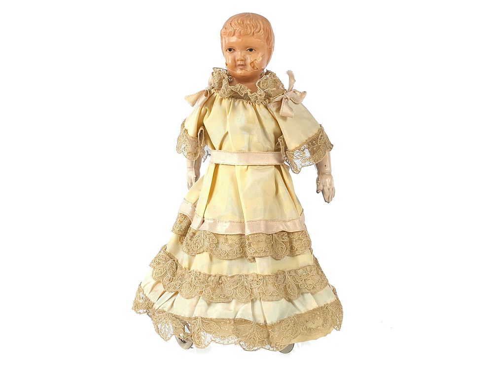 Lot 267: Lehmann Windup Waltzing Doll Celluloid and Tin