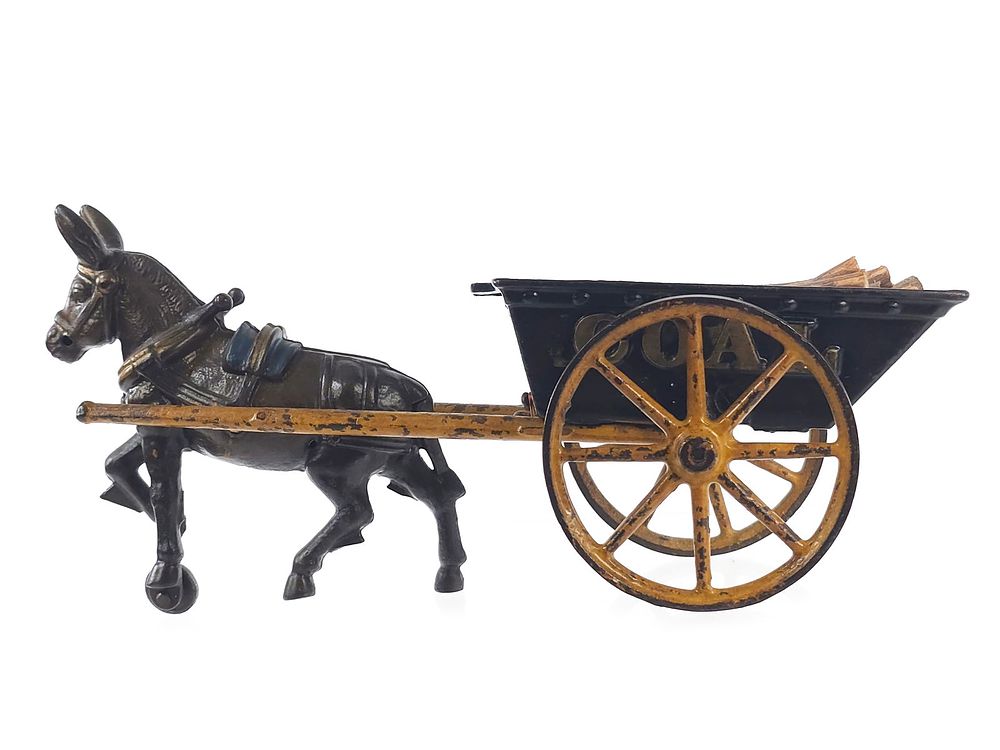 Lot 300: Extra Large Kenton Toys Coal Cart with Mule
