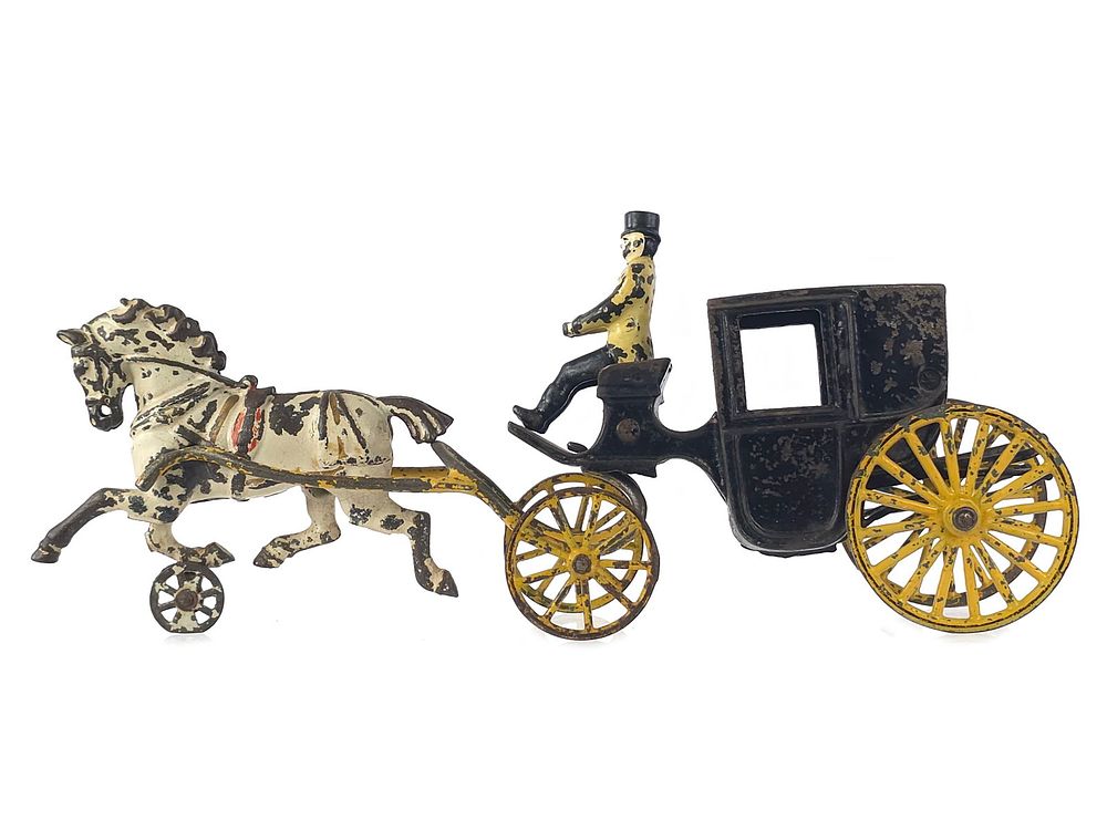 Lot 301: Unusual American Cast Iron Horse-Drawn Landau