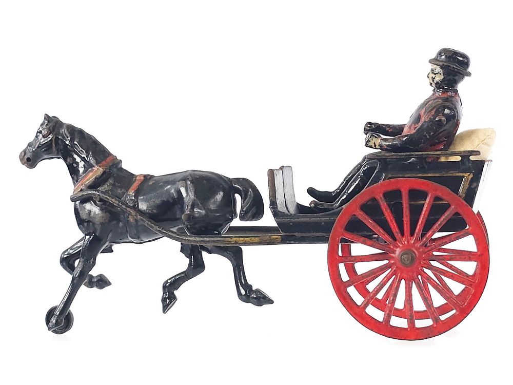 Lot 303: Harris No. 140 Pony Cart with Gentleman Cast Iron