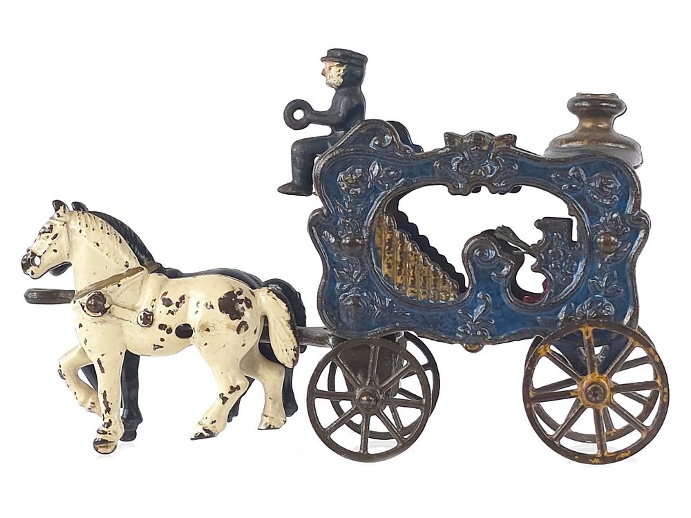 Lot 308: Hubley Reduced Size Calliope Cast Iron Pairing