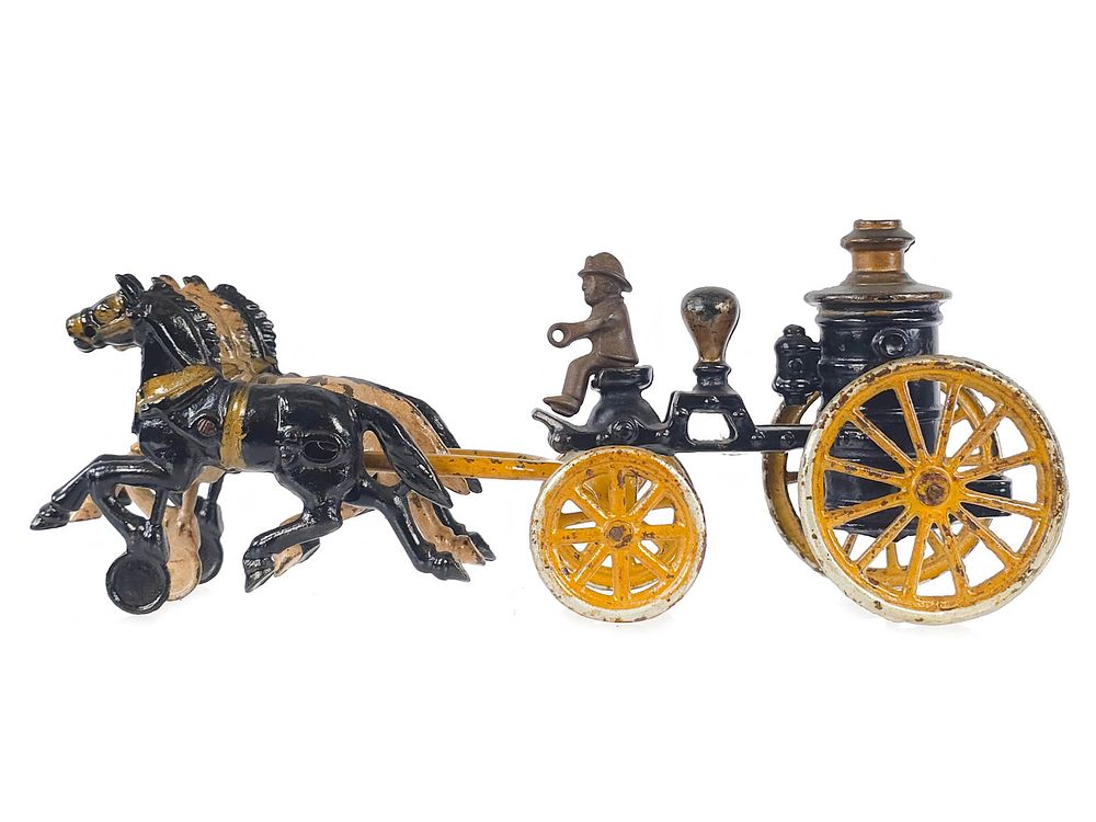 Lot 315: Dent Cast Iron Fire Engine with Three Horses