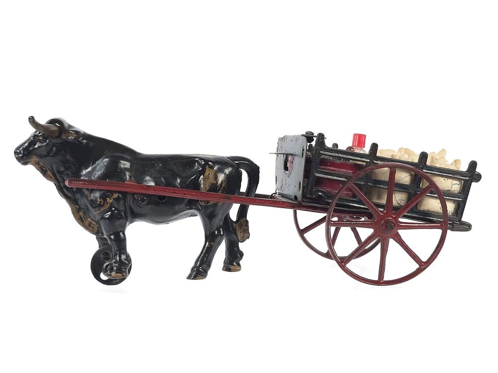 Lot 325: Beautiful Dappled Cow Cart Cast Iron