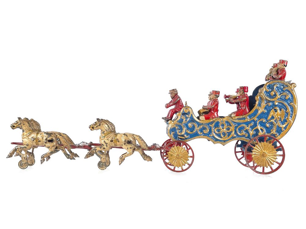 Lot 327: Magnificent Hubley Four Horse Cast Iron Band Wagon
