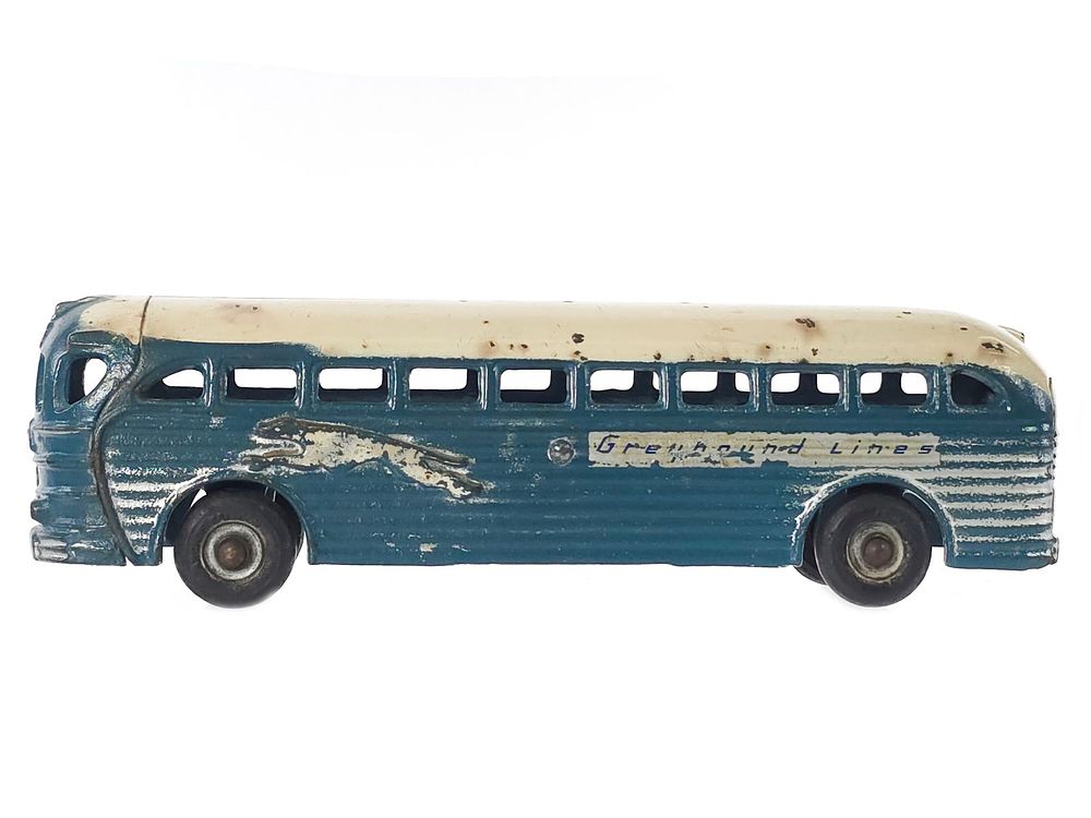 Lot 328: Arcade Greyhound Lines Cast Iron Bus in Blue
