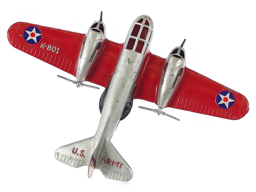 Lot 329: Hubley Bellanca X-1 Army Airplane Cast Iron Toy