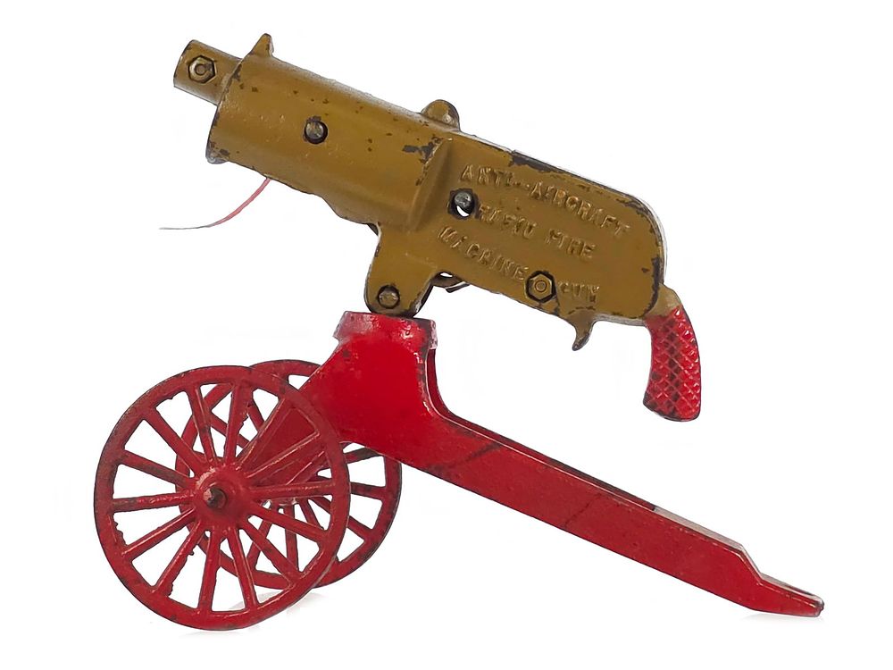 Lot 342: Grey Iron Cast Iron Portable Machine Gun Cap Gun