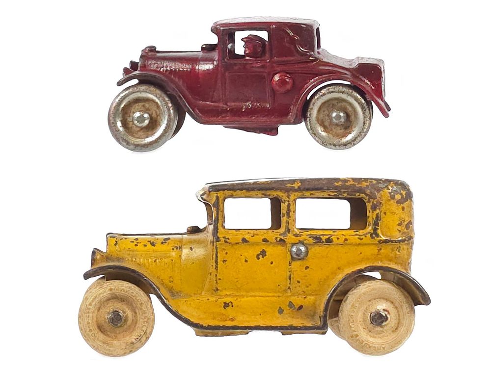 Lot 350: (2) North and Judd Cast Iron Ford and Yellow Arcade Sedan