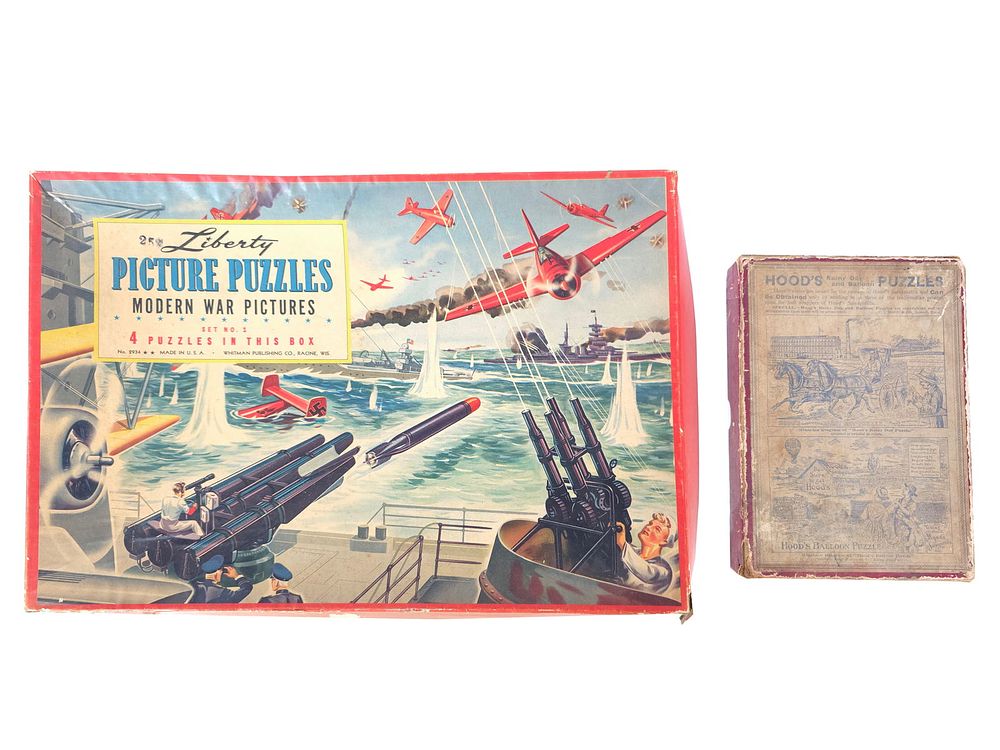 Lot 379: World War II Picture Puzzle and Hood's Advertising Puzzle with Horses