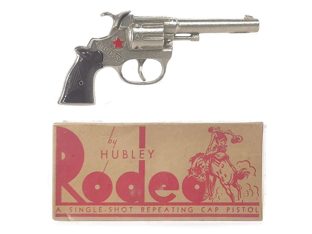Lot 395: Hubley Rodeo Diecast Cap Gun with Box