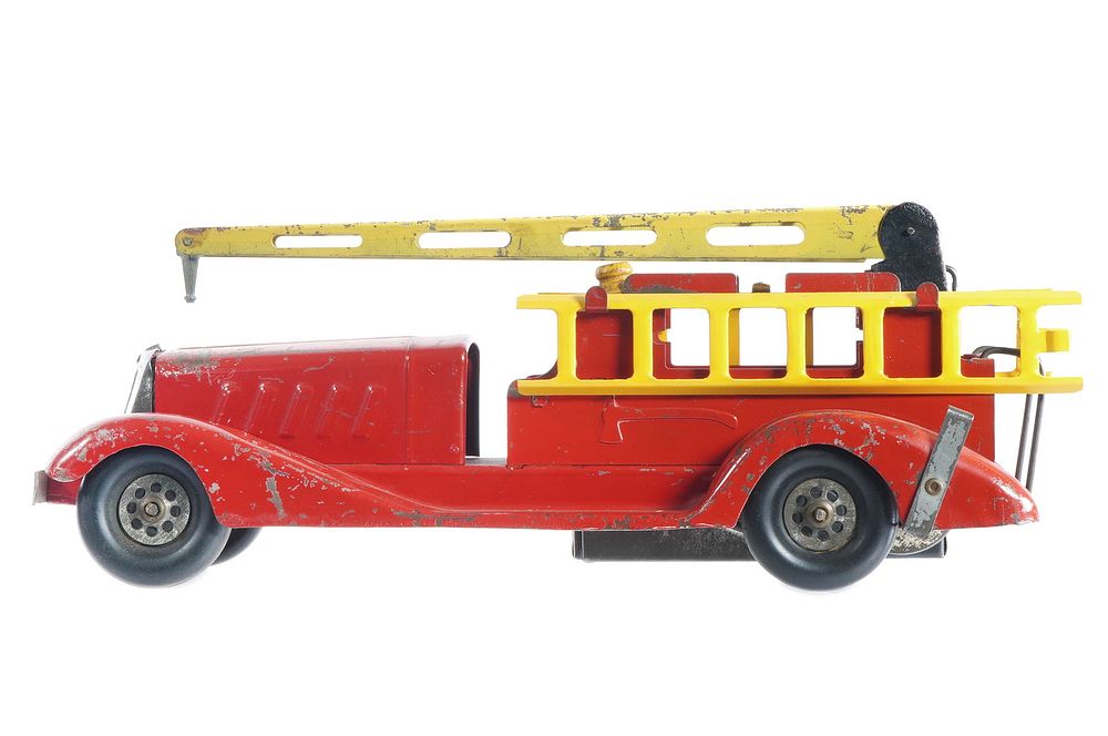 Lot 415: Girard Fire Tower Truck Pressed Steel