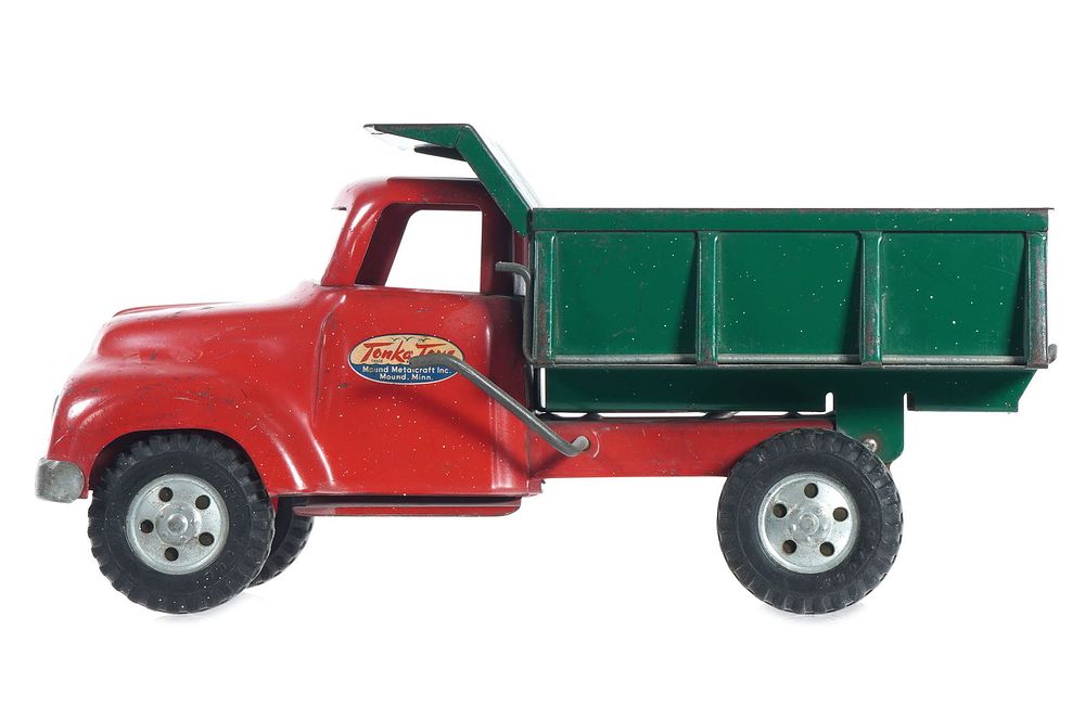 Lot 417: Tonka Green & Red Steel Dump Truck