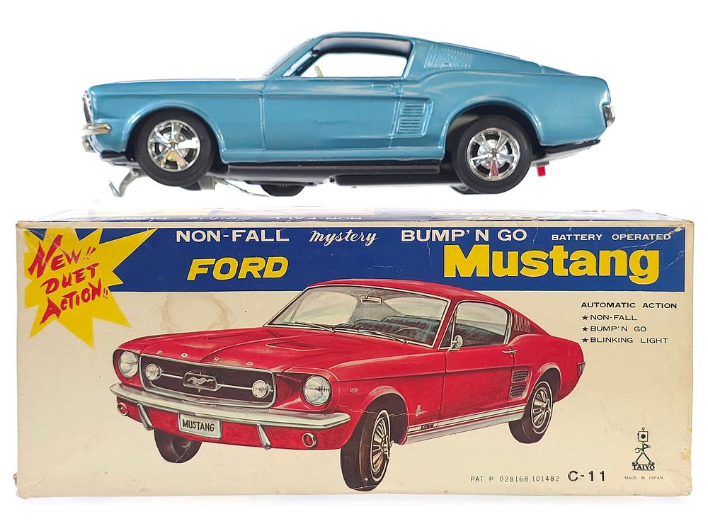 Lot 457D: Taiyo C-11 1967 Ford Mustang Tin Car Boxed