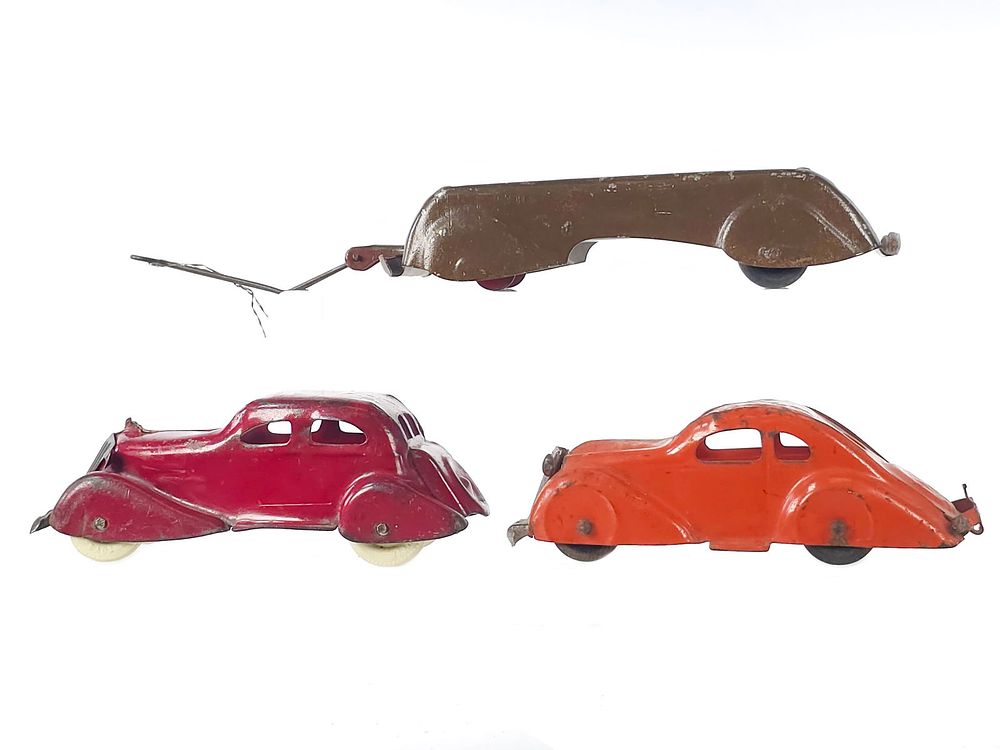 Lot 459: (3) Assorted Marx Steel Toys Including Airflow and Wagon