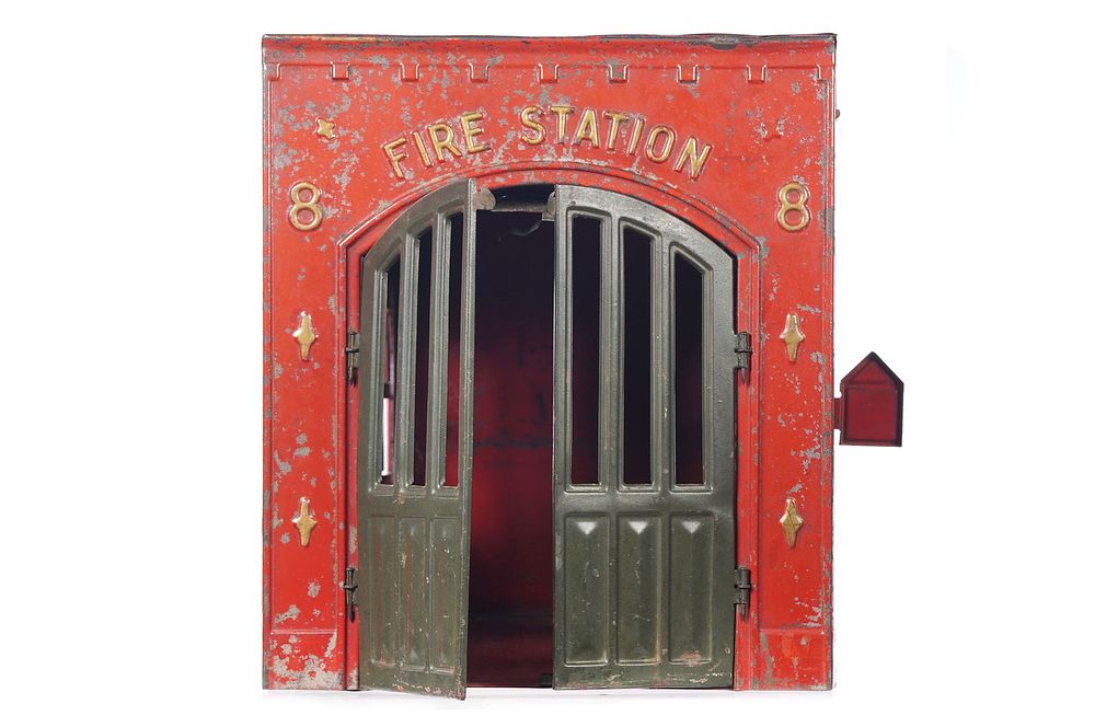 Lot 470: Kingsbury Fire Station No. 8 Steel Toy