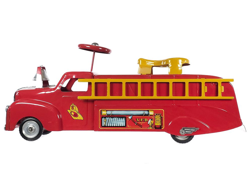 Lot 483: Marx Ride On VFD Steel Fire Truck XL