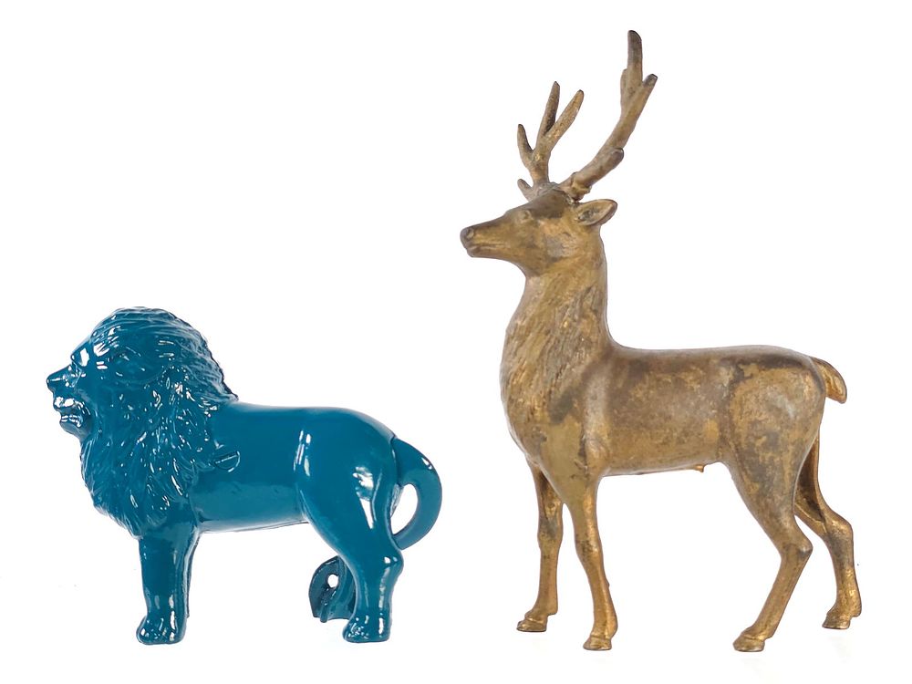 Lot 444: (2) A.C. Williams Elk Bank & Lion Bank