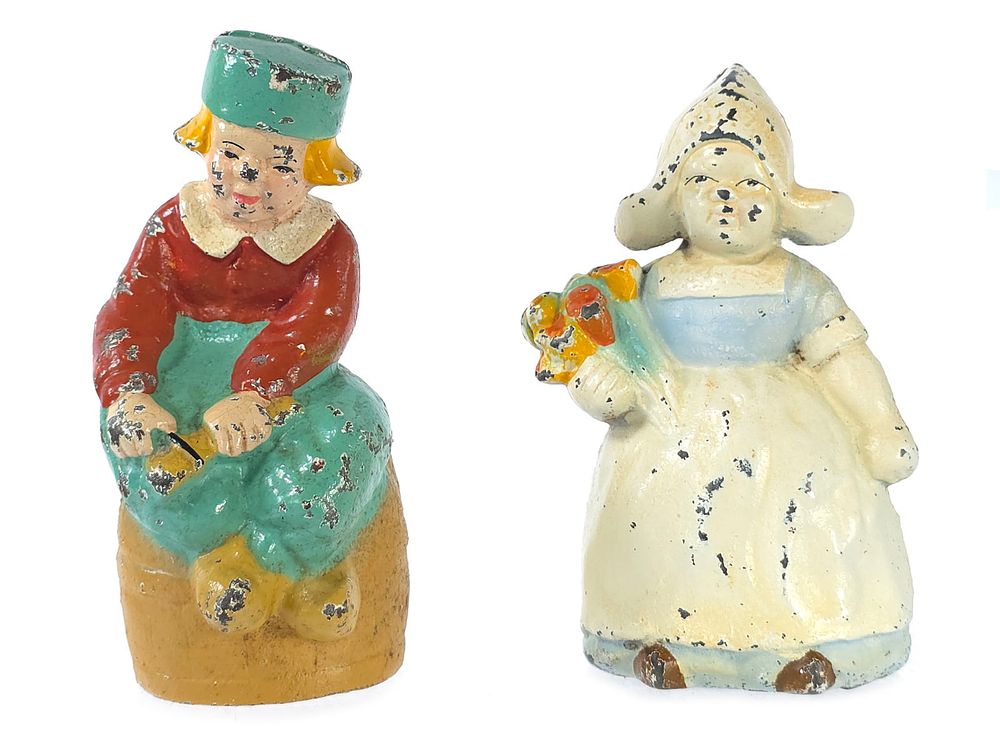 Lot 446: (2) Hubley Ca. 1930's Dutch Boy & WM Dutch Girl Still Banks