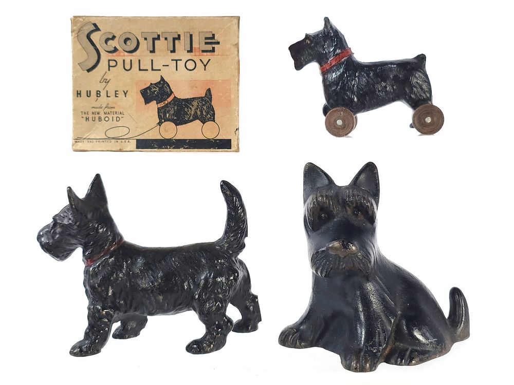Lot 451: (3) Scottie Lot Hubley & Other Cast Iron