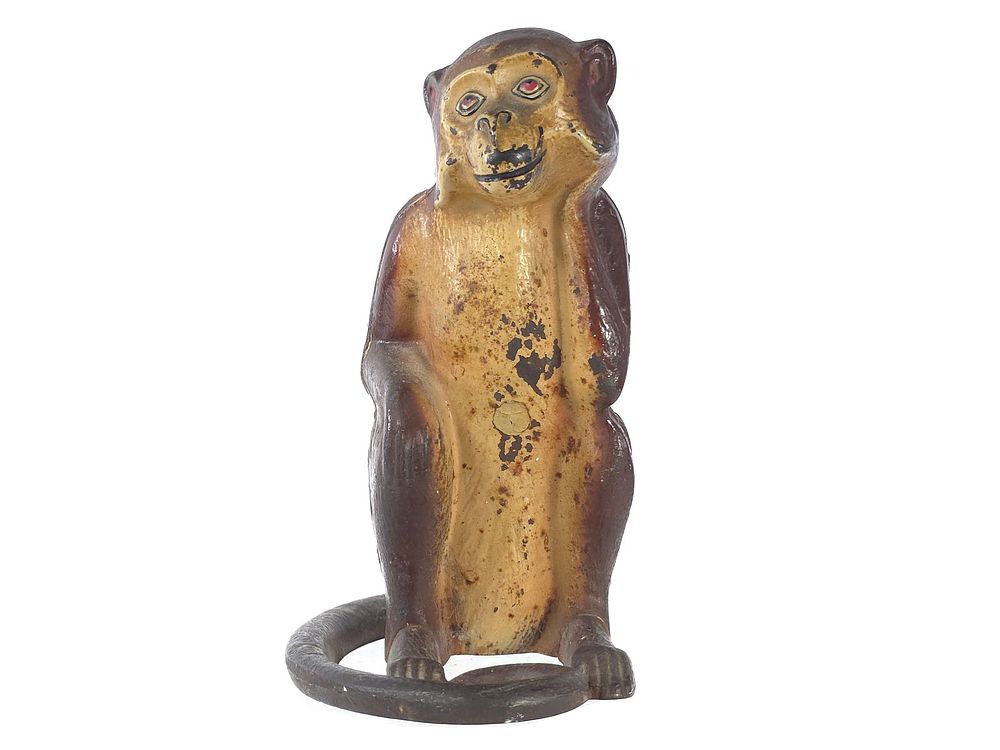 Lot 455: Hubley ca. 1930s Cast Iron Monkey Door Stop