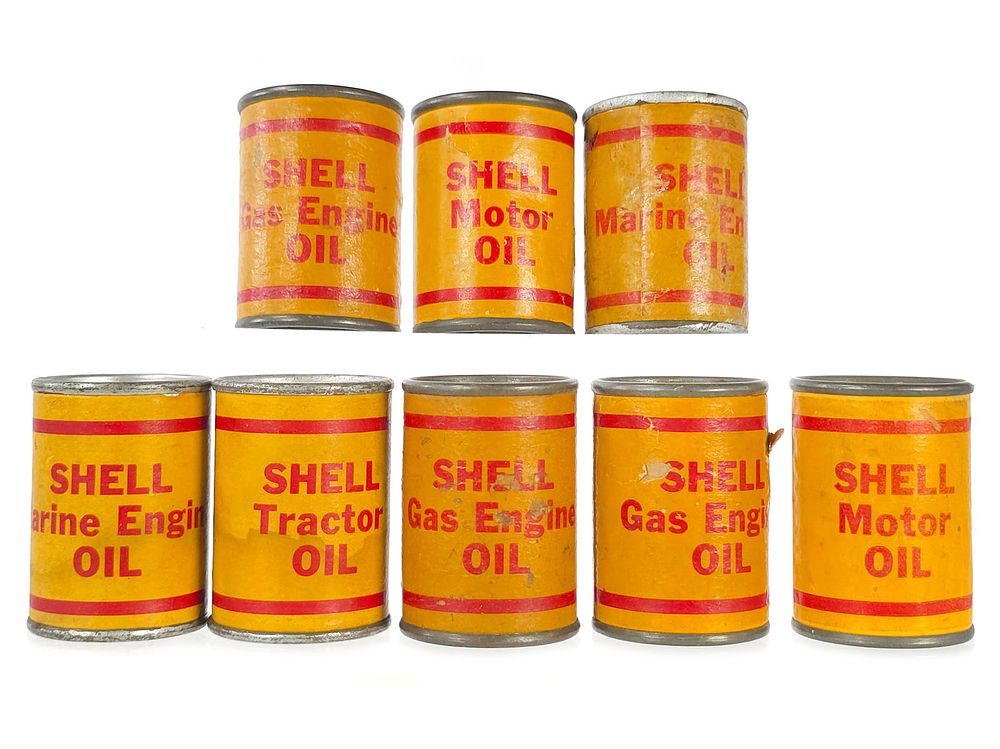 Lot 131B: (8) Shell Oil Barrels for Metalcraft Gas Truck in Steel