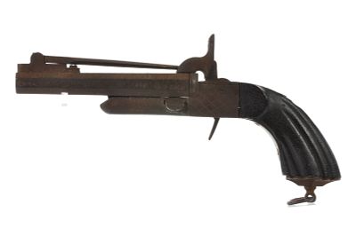 Belgian Double-Barreled Percussion Pistol. Belgian double-barreled percussion pistol chambered 