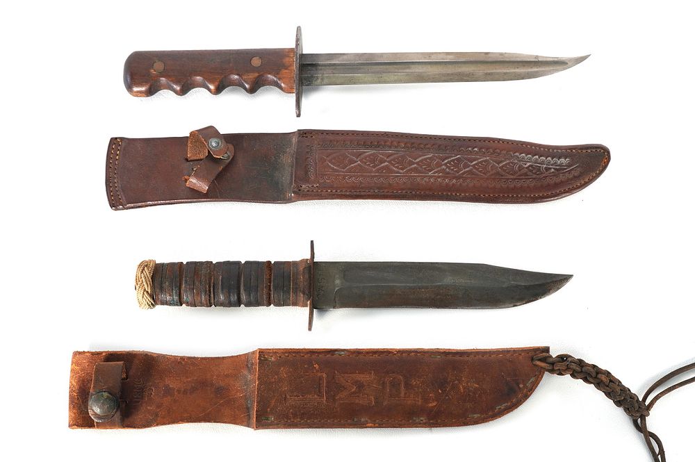 Lot 231: USMC Ka-Bar Theater Knife with Sheath and Bayonet