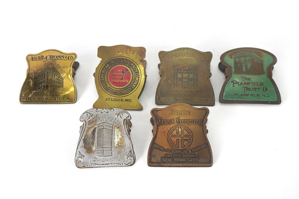 Lot 258: (6) Vintage Advertising Paper Clips Assorted Companies