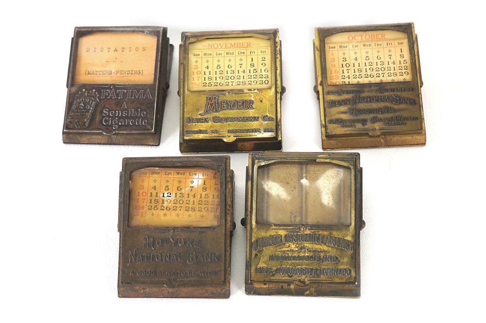 Lot 260: (5) Brass Promotional Paper Clips Mixed Companies
