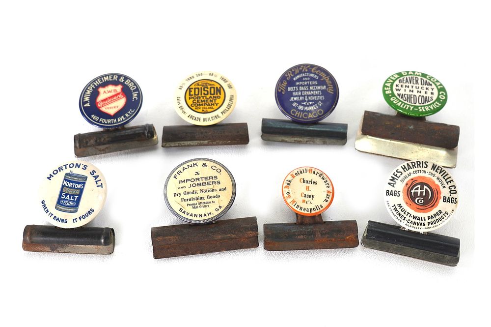 Lot 262: (8) Celluloid Advertising Paper Clips Various Companies