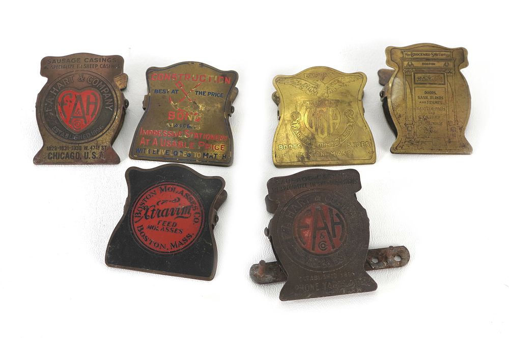 Lot 263: (6) Brass Promo Paper Clips Mixed Companies
