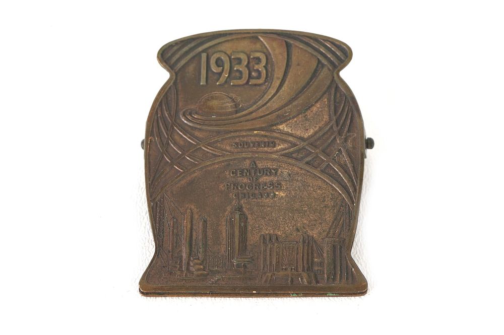 Lot 267: 1930s Brass Souvenir Advertising Paper Clip Century Progress