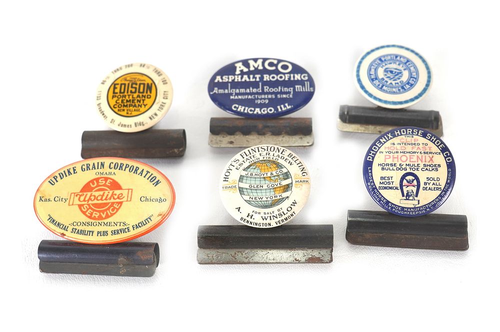 Lot 269: (6) 1930s Celluloid Advertising Paper Clips Mixed