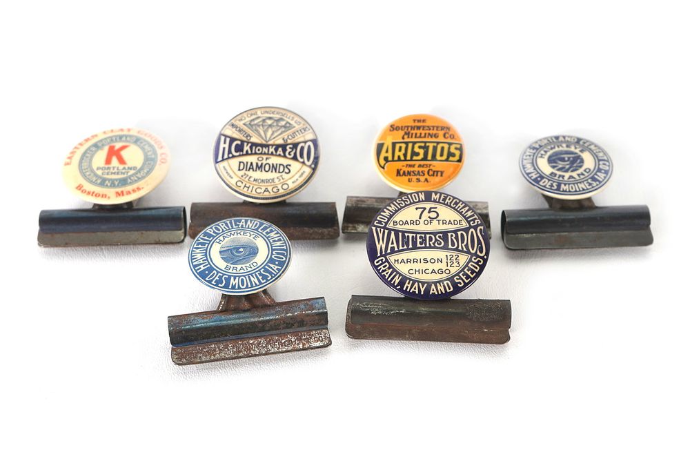 Lot 274: (6) Celluloid Promotional Advertising Paper Clips Various Companies