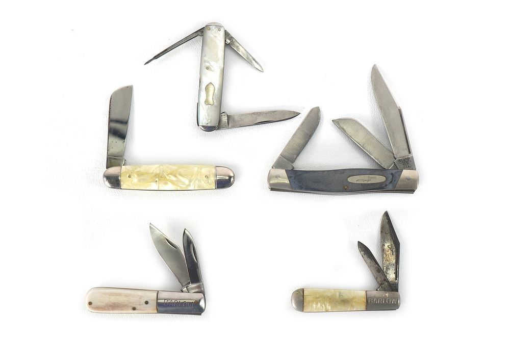 Lot 290: (5) Pocket Knives Barlow/Imperial/Bigelow & Dowse Co./Buck