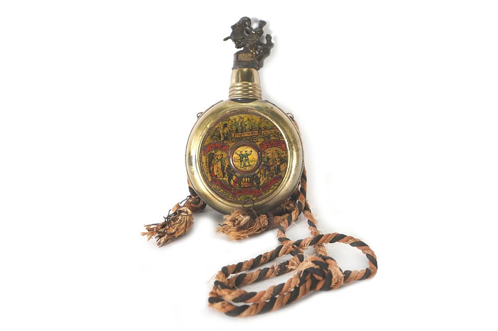 Lot 317: Pre-WWI Imperial German Officer Flask w/ Secret Sweetheart Photo