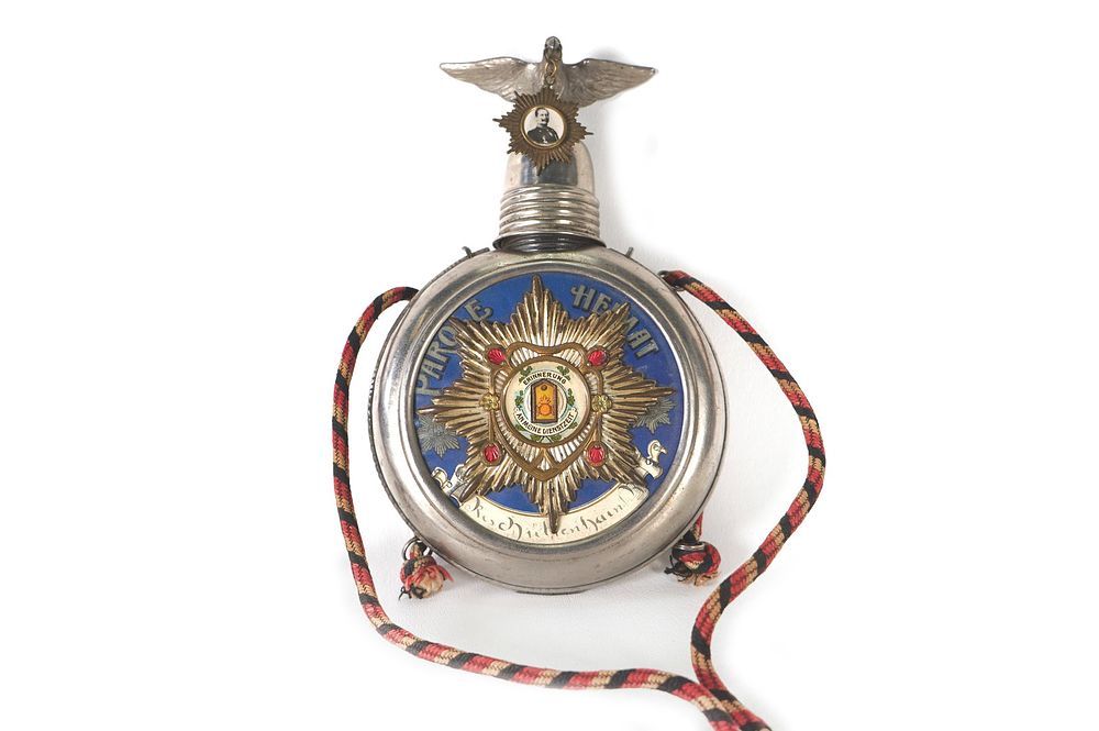Lot 318: Pre-WWI Imperial German Named Flask w/ Photo