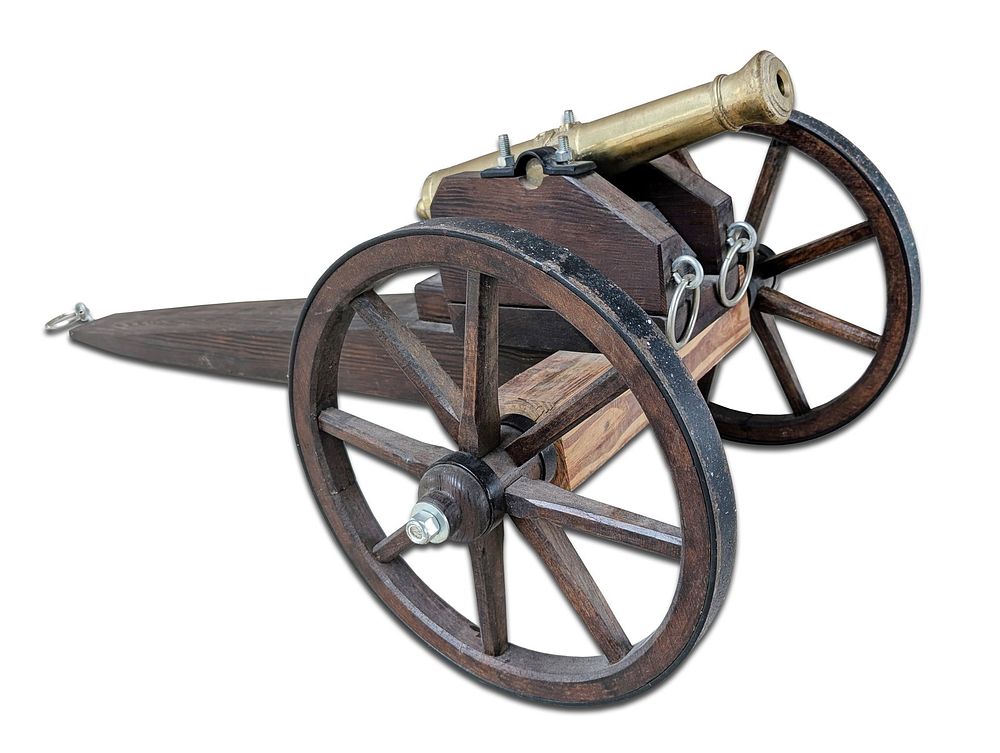 Lot 341: Brass Cannon Marked US with Eagle on Wheels