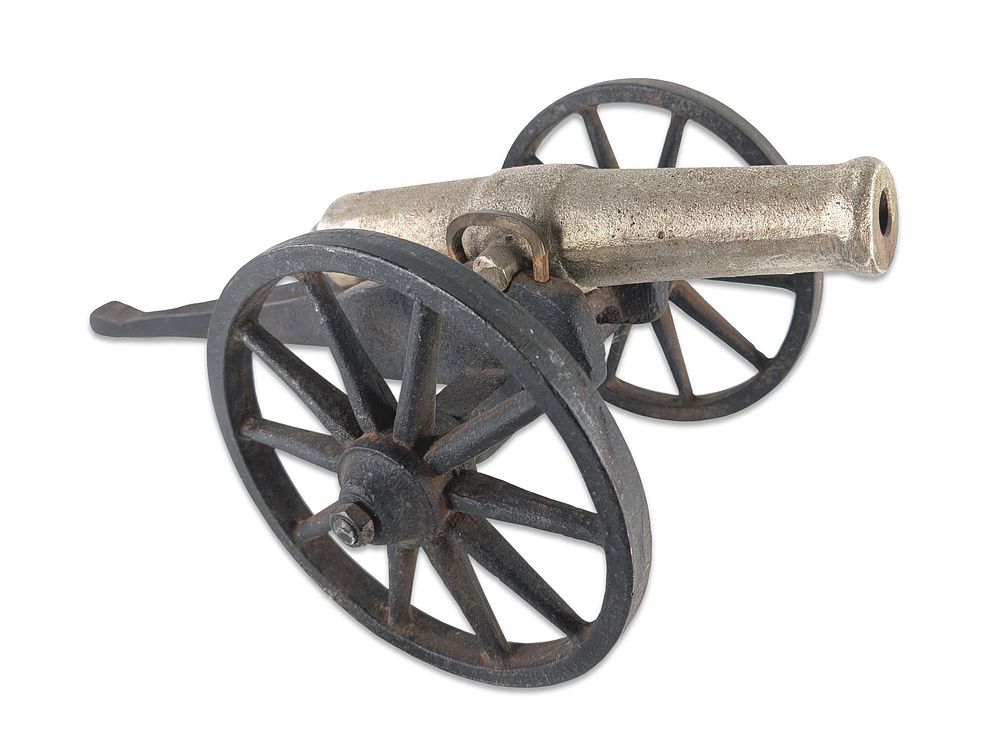 Lot 348: Cast Iron Cannon 13" Barrel on Cast Iron Carriage
