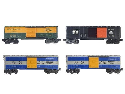 (4) Lionel Boxcars 6464 Assorted. A group of four Lionel 6464 series boxcars including New Haven 