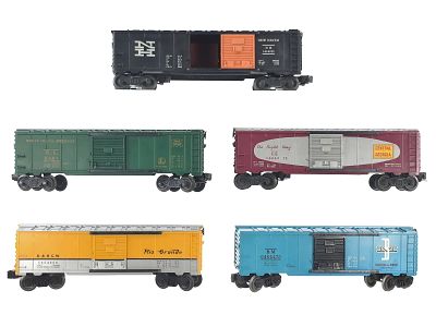 (5) Lionel Boxcars 6464 Assorted. A grouping of five Lionel 6464 series boxcars including Boston 